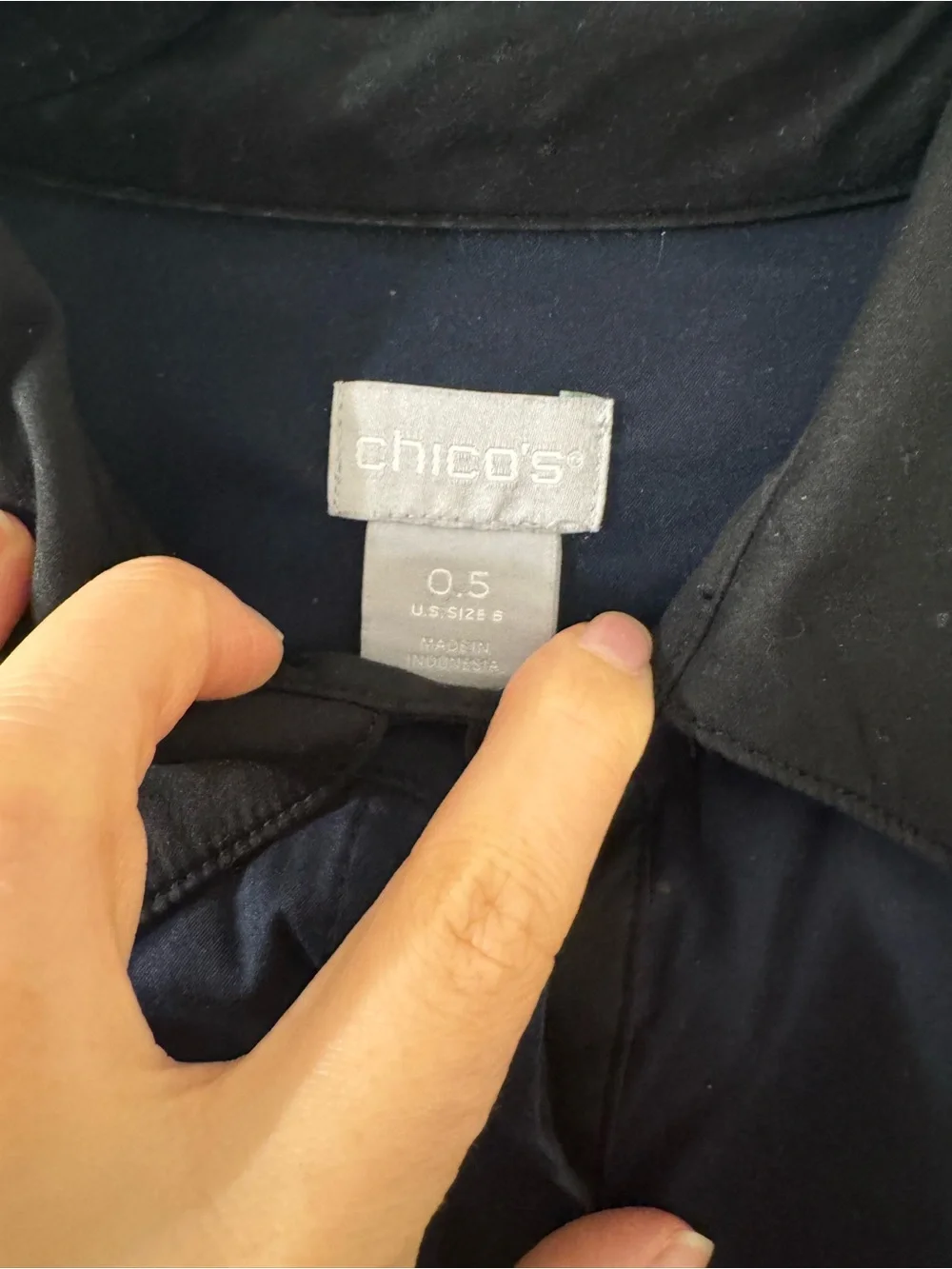 Chico's Navy and Black Two-Tone Midi Shirt Dress